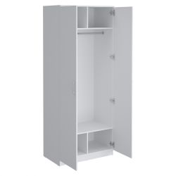Шкаф гардеробный 900 Париж (белый), МФ 1+1