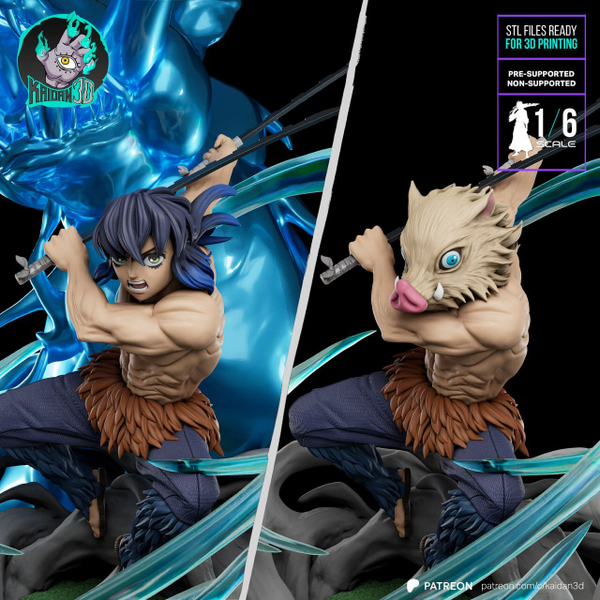 Иноскэ Хасибира Клинок, рассекающий демонов Истребитель демонов Фигурка Inosuke Hashibira Demon Slayer