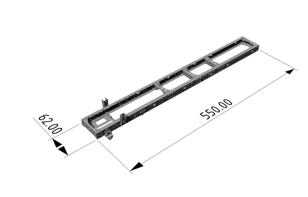 Длинная прямая рама грузовика. Длина 550мм