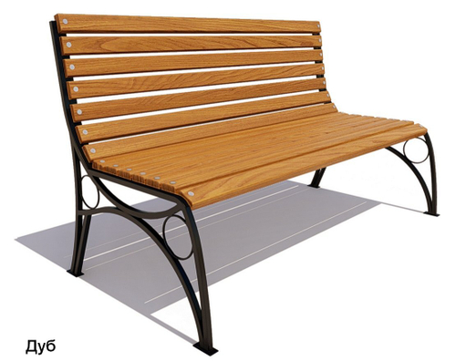 Скамейка уличная «Тверь» без подлокотников, Сосна