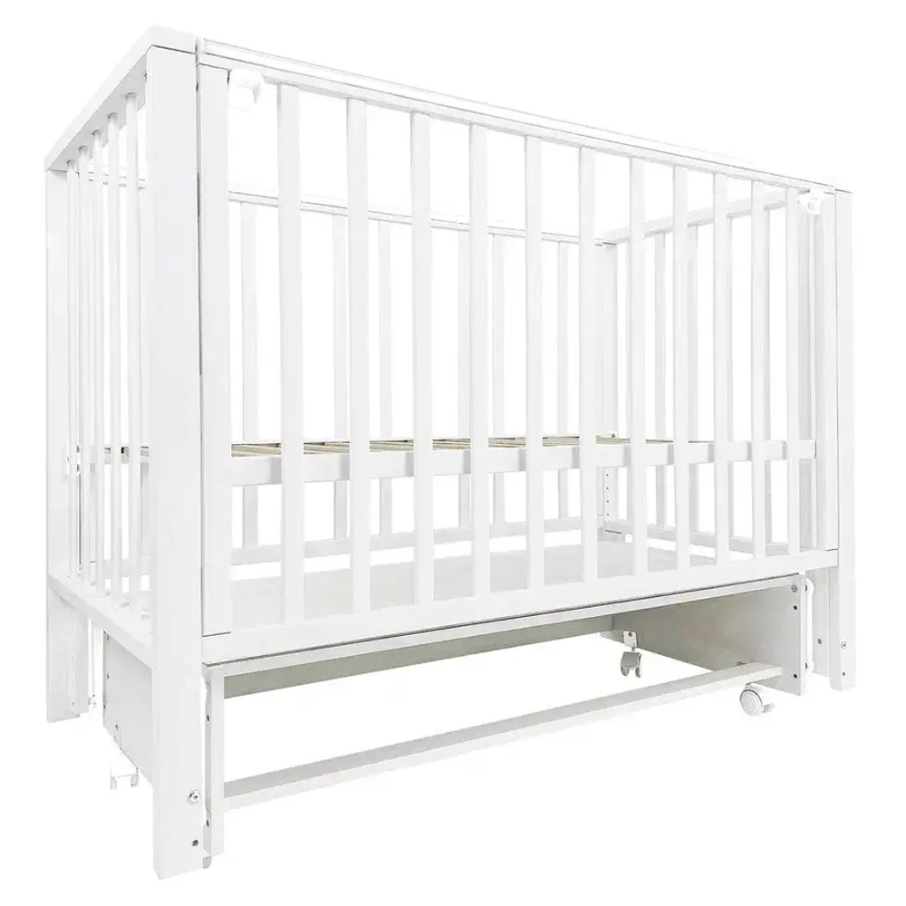 Кровать детская Indigo Norden маятник на колесах белый