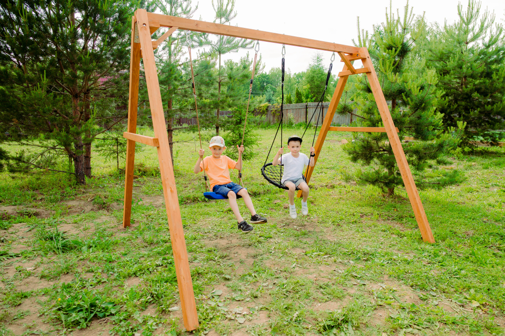 Деревянные качели с качелями гнездо 60 см