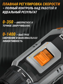 KOMAX Дрель-шуруповерт, 16.8 В, 55 Нм, 2 АКБ