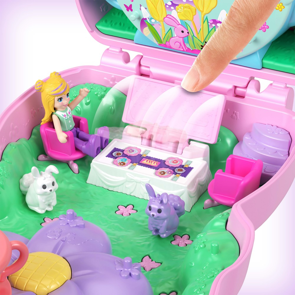 Polly Pocket - Зайчий чаепитие Компактный набор + куколка + аксессуары JCR40