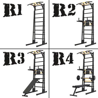 Шведская стенка Record R, напольная, турник Классик, черный (R1)