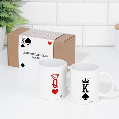 Набор кружек для двоих, сублимация Король и королева