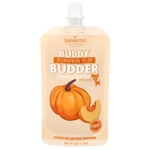 Bark Bistro, Buddy Budder, арахисовая паста для собак, тыквенная паста, 113 г (4 унции)
