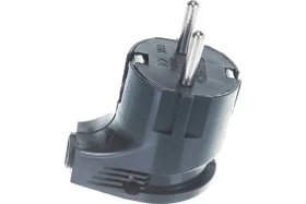 Угловая вилка с/з, черная 16А 250В UNIVersal А0105