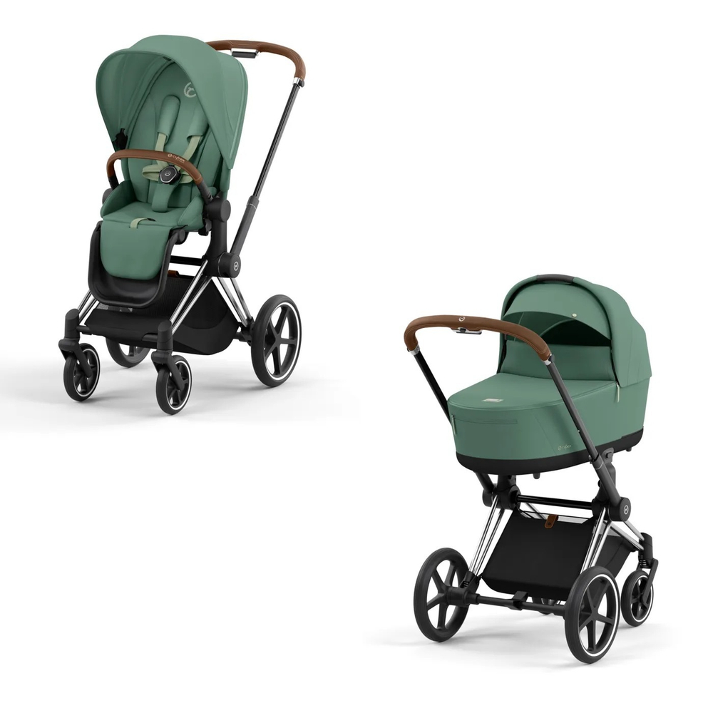 Коляска Cybex Priam IV 2 в 1 цвет Leaf Green на шасси Chrome Brown