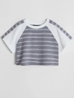 Футболка для девочки укороченная оверсайз