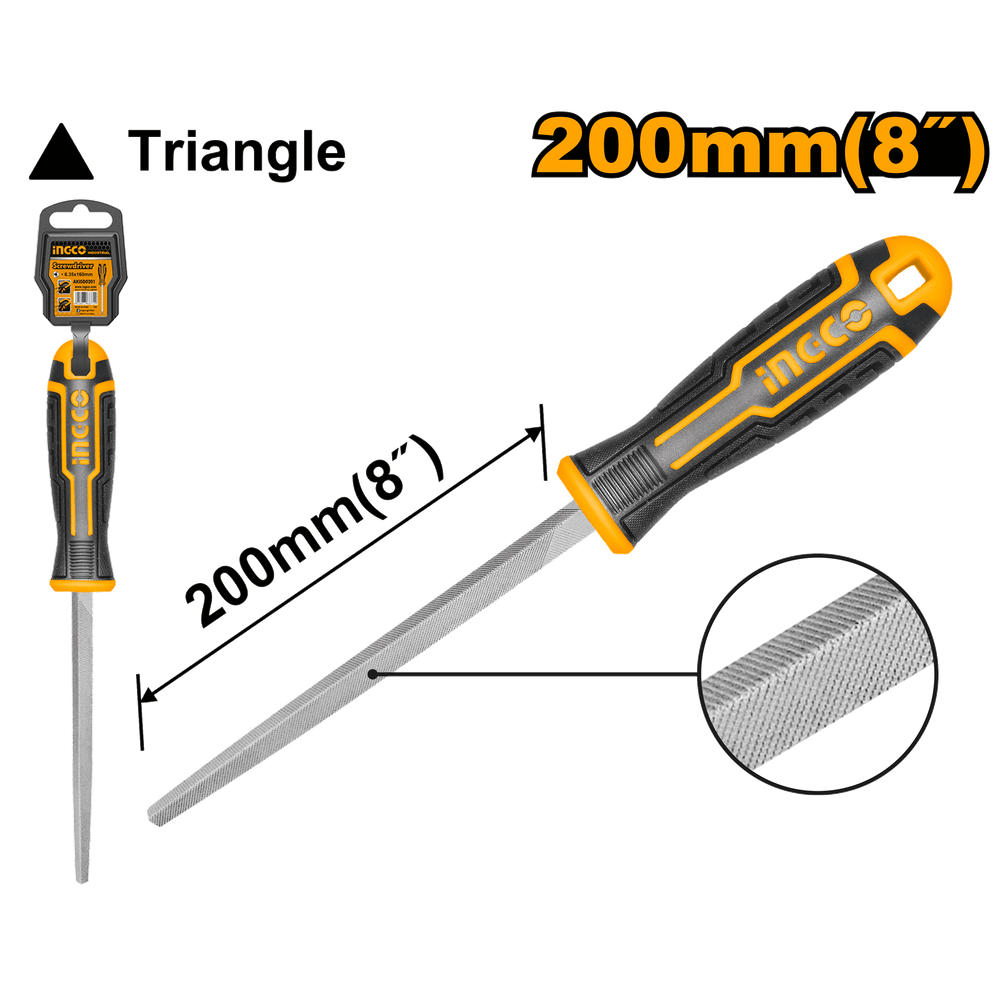 Напильник слесарный треугольный INGCO HSTF088 INDUSTRIAL 200 мм