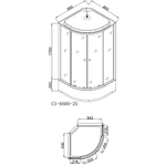 Душевая кабина Loranto 80х80х215 поддон 25см, белый кирпичный узор, матовое стекло 4мм, профиль хром (CS-6680-25FW)