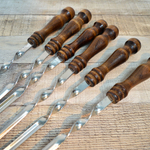 Набор шампуров 6шт 650*12*2мм угловых, с деревянными ручками, в чехле