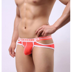 Мужские трусы брифы оранжевые Cockon X Lace Brief Orange 6101