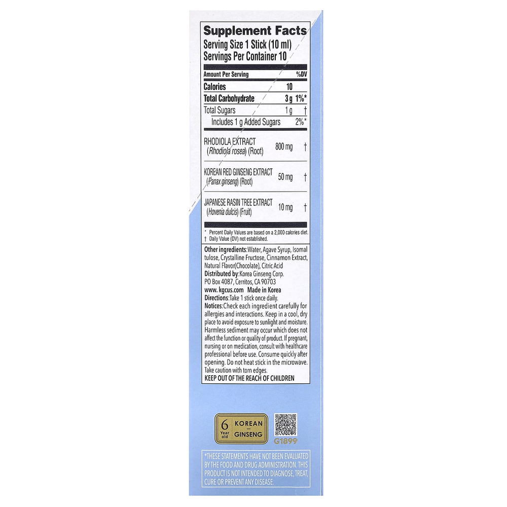 JungKwanJang, Relax Support, родиола розовая, корейский красный женьшень, 10 жидких стиков по 10 мл (0,34 жидк. унции)