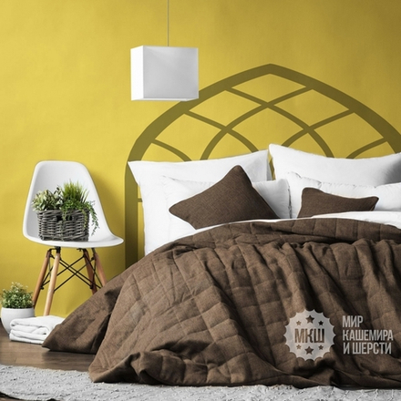 Готовый комплект штор и покрывала ДЖЕРРИИ (арт. BL10-274-12) - (140х270)х2 см., покрывало 230х250 см. - коричневый