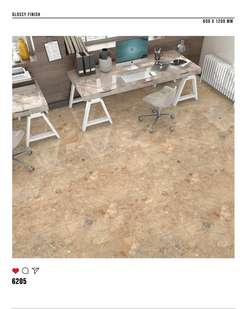 Керамогранит glossy №3 60х120, 6205