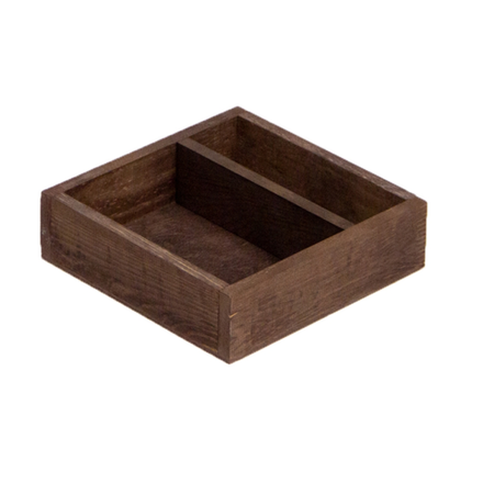 Ящик для сервировки Деревяшкино 185х185 с перегородкой темный