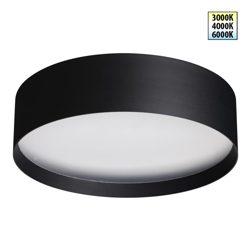 359601 OVER NT25 000 черный Светильник накладной светодиодный с переключ. цв. температуры IP20 LED 36W 220-240V 3000К\4000К\6000К ORBIS