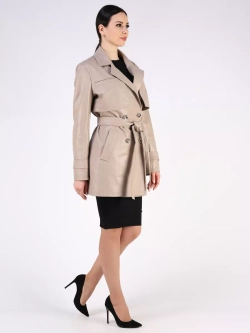 Кожаная куртка осень Турция тренч короткий