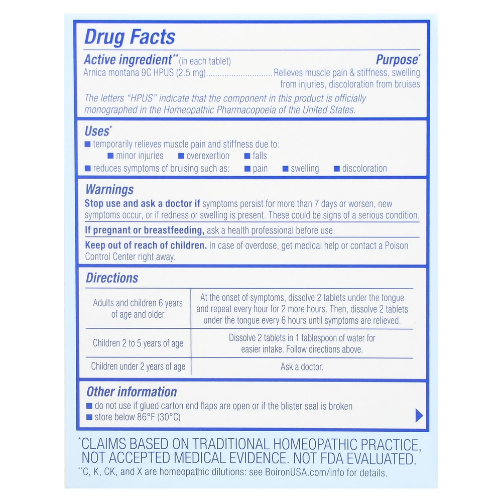 Boiron, Arnicare, таблетки для рассасывания арники (Arnica montana), без добавок, 60 таблеток для рассасывания
