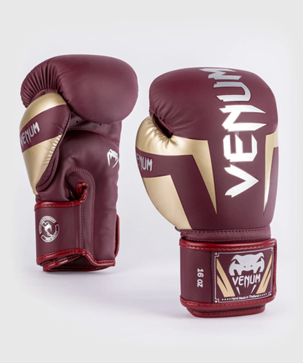 Перчатки боксерские Venum Elite Burgundy/Gold