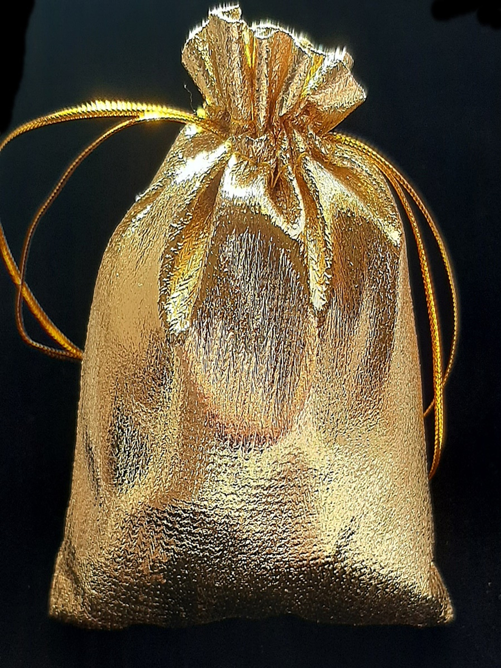 Мешочки парча 12х10 см. Золотистые, 5 штук