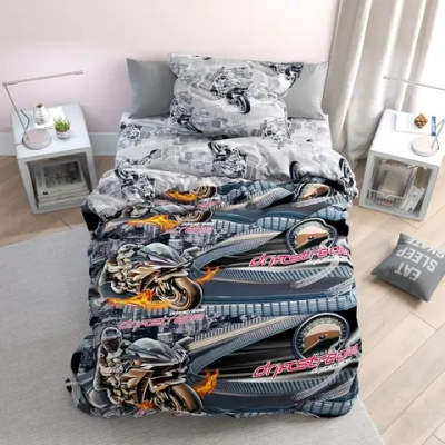 КПБ «Павлайн» FreeDom бязь 1,5 сп. «Мотогонки» вид 1 с 1 нав. 70*70