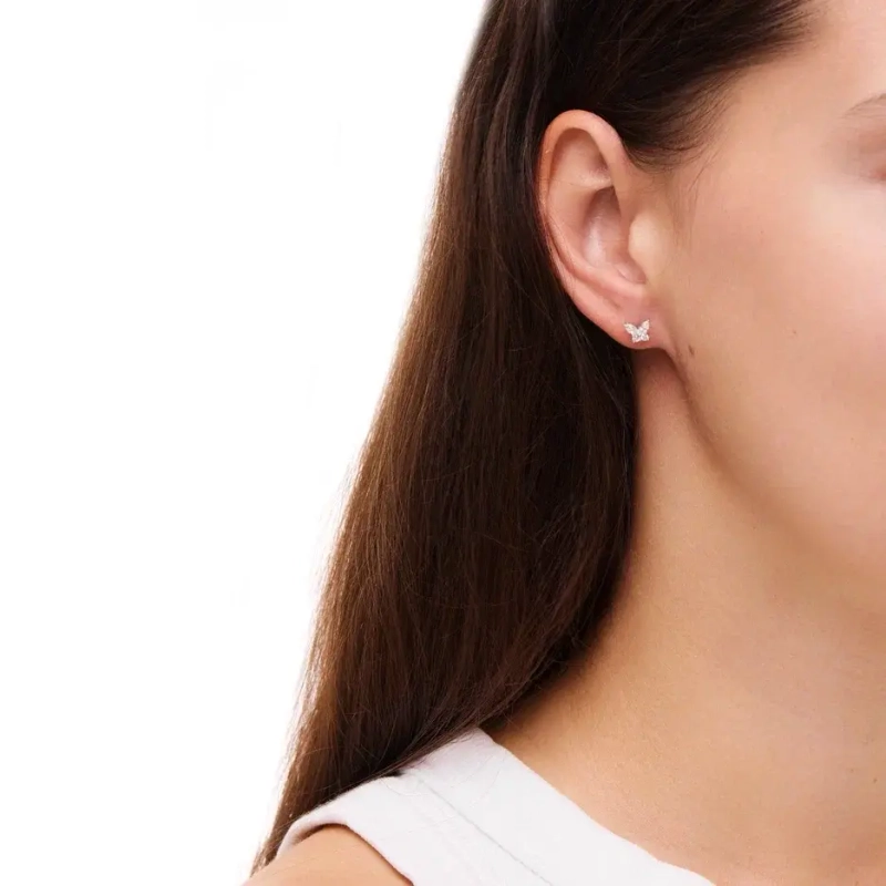 Серьги Кристальная Бабочка – Серебро