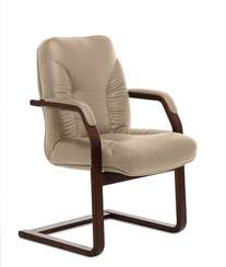 Кресло для посетителей Tango C бежевая кожа