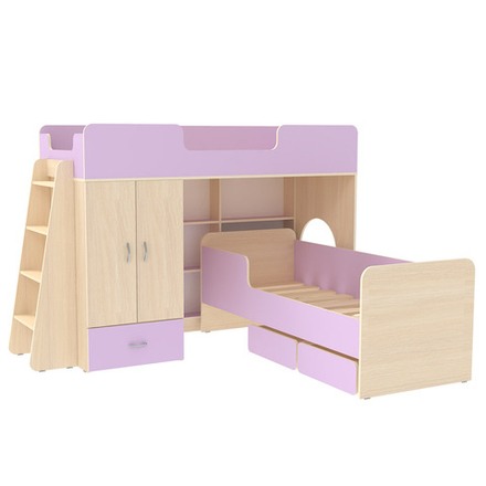 Двухъярусная кровать КарИВи Легенда 3.11  Дуб Молочный Ирис