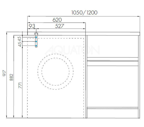Раковина AQUATON Лондри 1200 белая, правая (1A72243KLH010)