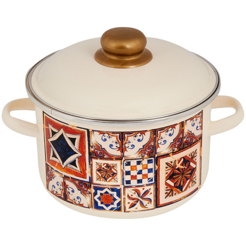 Кастрюля сталь, эмал, 4 л, крышка сталь, Appetite, Vostok, 1RD201M