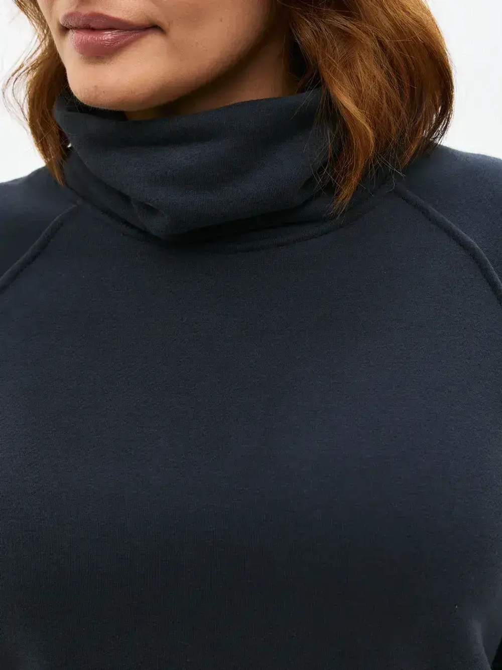 Свитшот с воротником графит