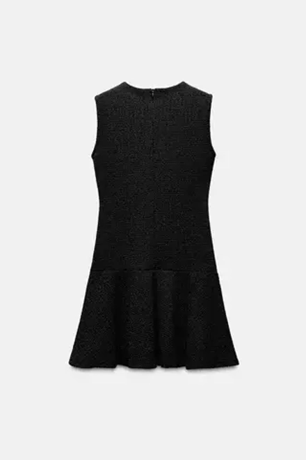 ZARA КОРОТКОЕ ПЛАТЬЕ ИЗ РЕЛЬЕФНОЙ ТКАНИ, ЧЕРНЫЙ