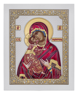 Владимирская БМ, икона прямоугольная с рамкой, белое дерево, эмаль 150х190