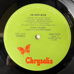 Винтажная виниловая пластинка LP Robin Trower For Earth Below (Japan 1975) (No Obi) It's Only Money