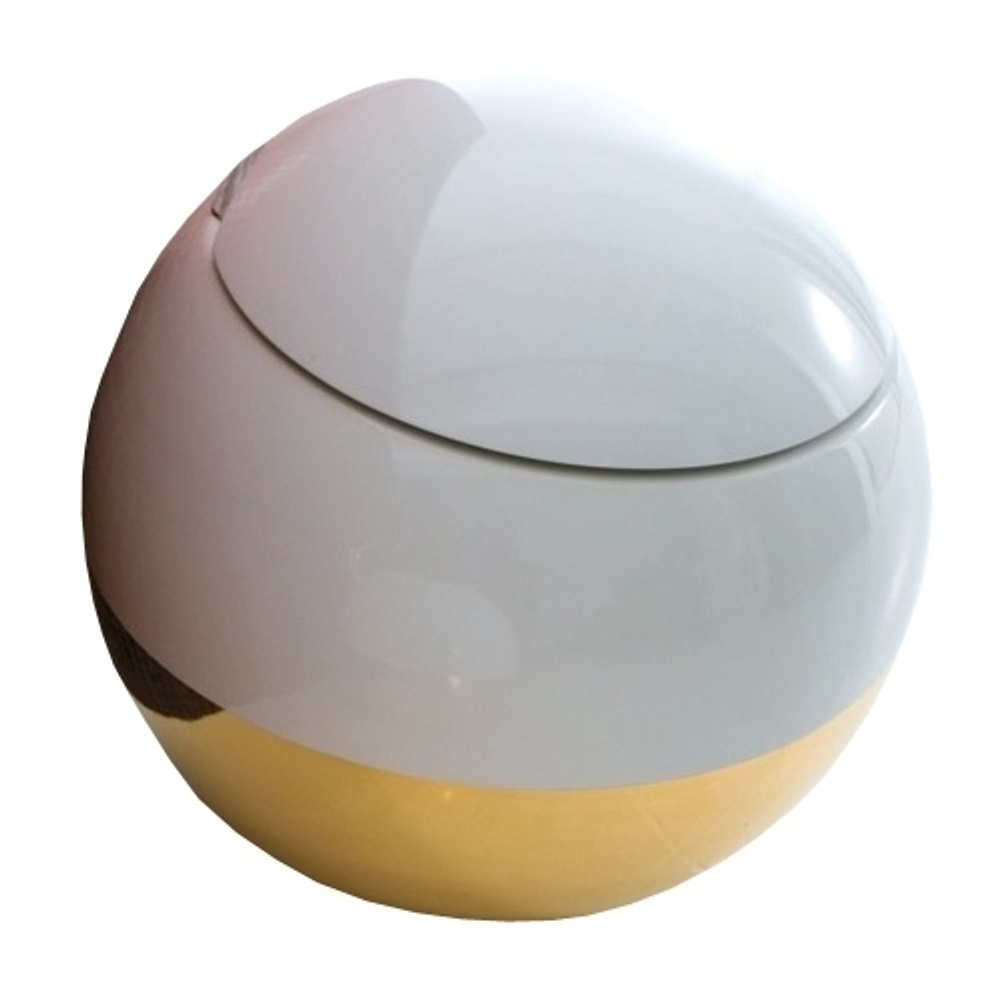Унитаз приставной Disegno Ceramica Sfera, белый/золотой 550-B-P B5
