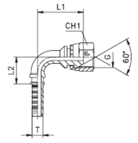 Фитинг DN 10 BSP (Г) 3/8 (90) CAST