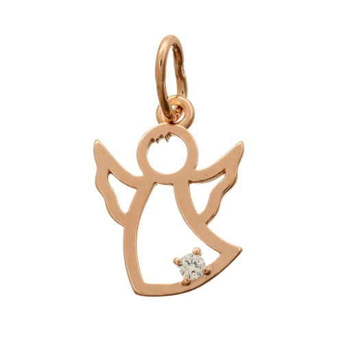 Подвеска из серебра/Позолота/С подвижным ухом/С камнями/Ангел