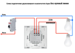 Умный настенный выключатель H1 EU(без нейтрали, 2 клавиши) серый, модель WS-EUK02