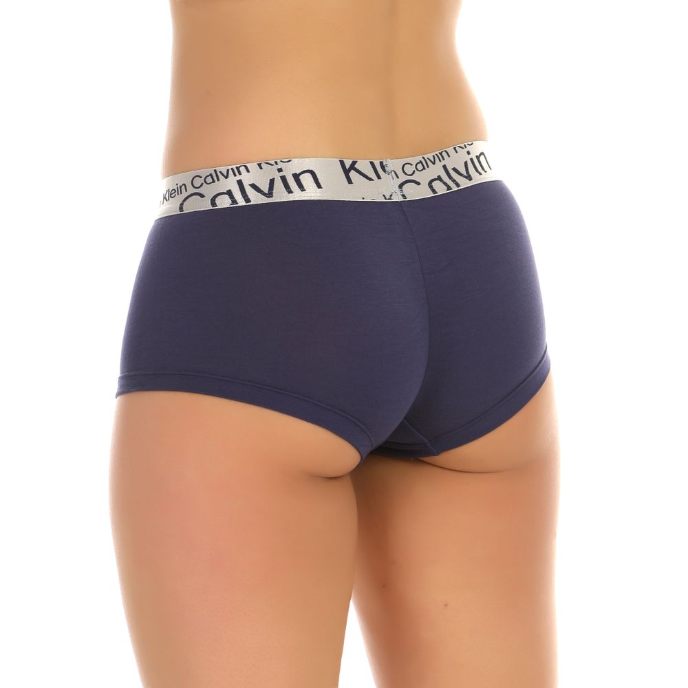 Женские трусы-шорты фиолетовые Calvin Klein Women Steel Italics Waistband