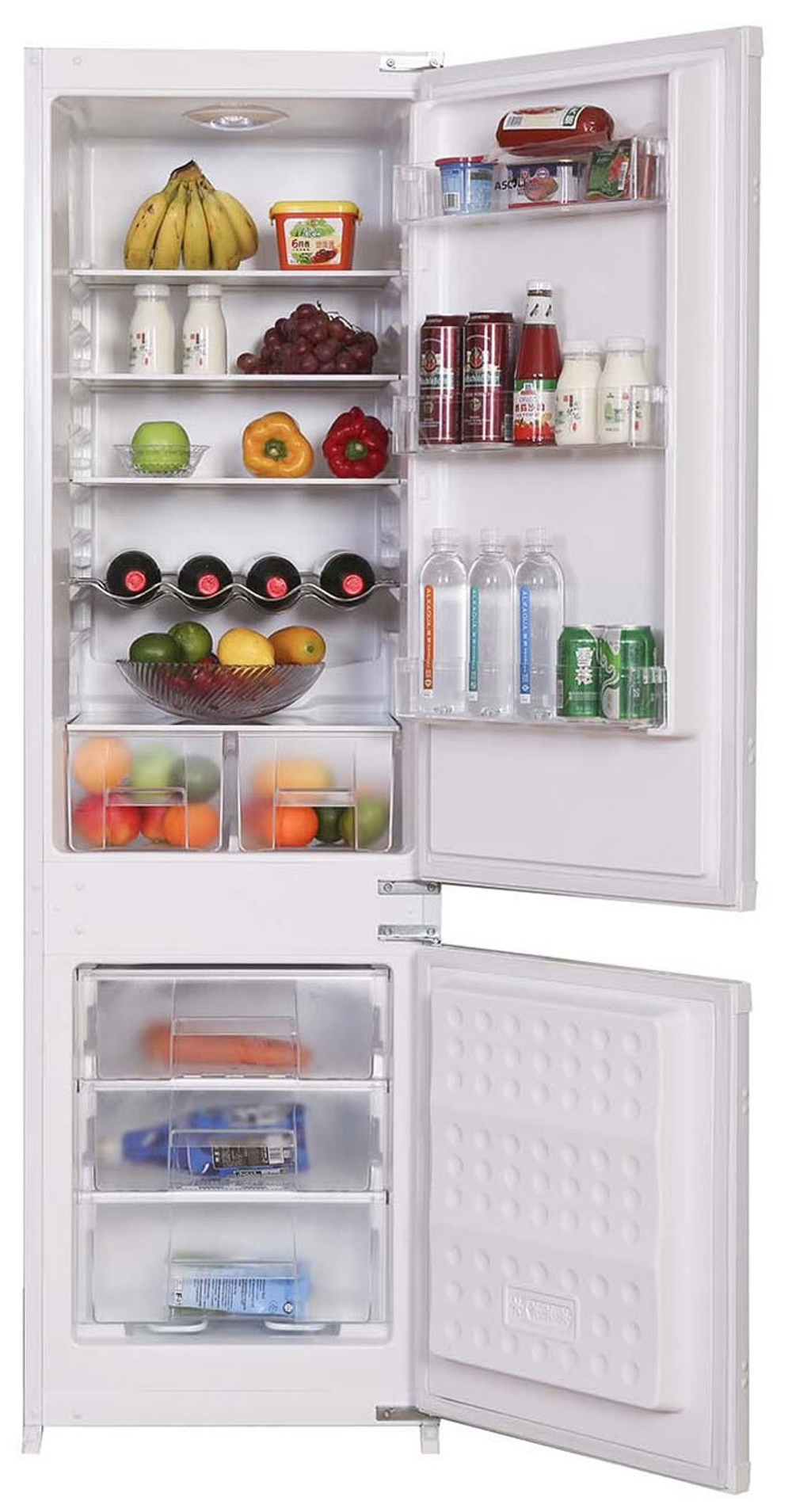 Встраиваемый двухкамерный холодильник Ascoli ADRF 225 WBI