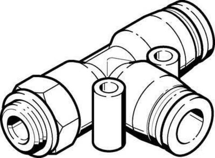 QSTL-G1/2-16 Тройник с цанговым зажимом и резьбой