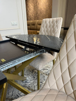 Круглый раздвижной стол "Луанда" и стулья "Бентли" бежевые