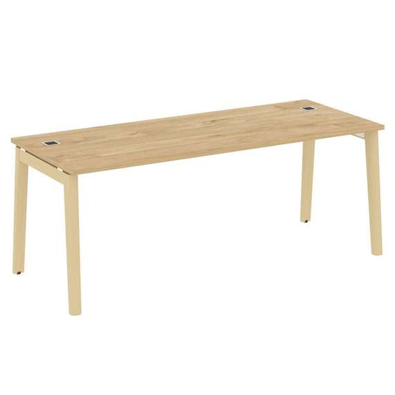 Onix Wood Direct Стол руководителя OW.SRR-6.8 Тиквуд Светлый/Дуб Светлый/Металл Белый 1980*800*750