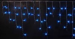 Светодиодная мерцающая бахрома 3*0.5 м., 220V, 112 синих LED ламп, прозрачный провод, Rich LED (RL-i3*0.5F-T/B)