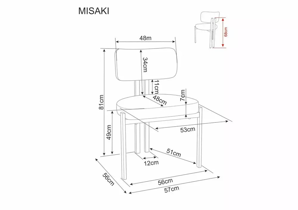 Стул SIGNAL MISAKI t.254 серый/кашемир