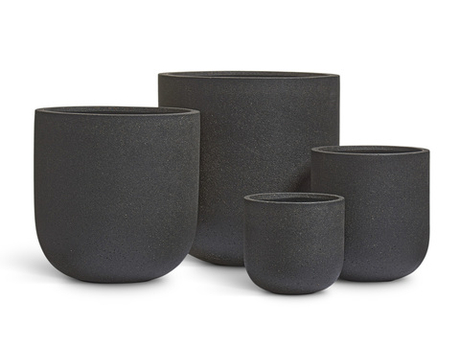 Кашпо TREEZ ERGO - Hard Rock - Цилиндрическая Чаша - Чёрный песок