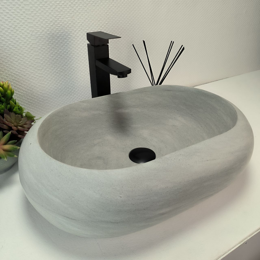 Раковина из андезита Oval Donut Blue Kecil EA-63169 55*38*15